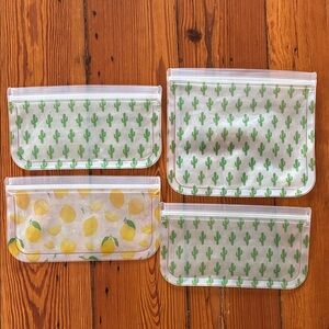 Reusable Cactus and Lemon Print Bags